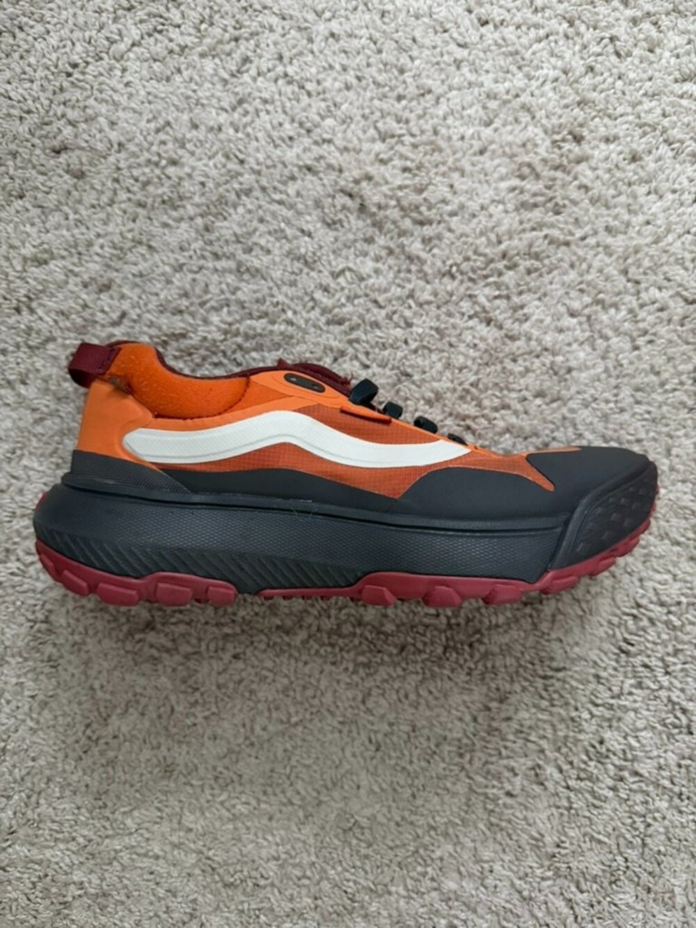 Vans MTE Womens 7 Mens 5.5 Orange Burgundy Outdoor Trail Sneakers Speed Lace